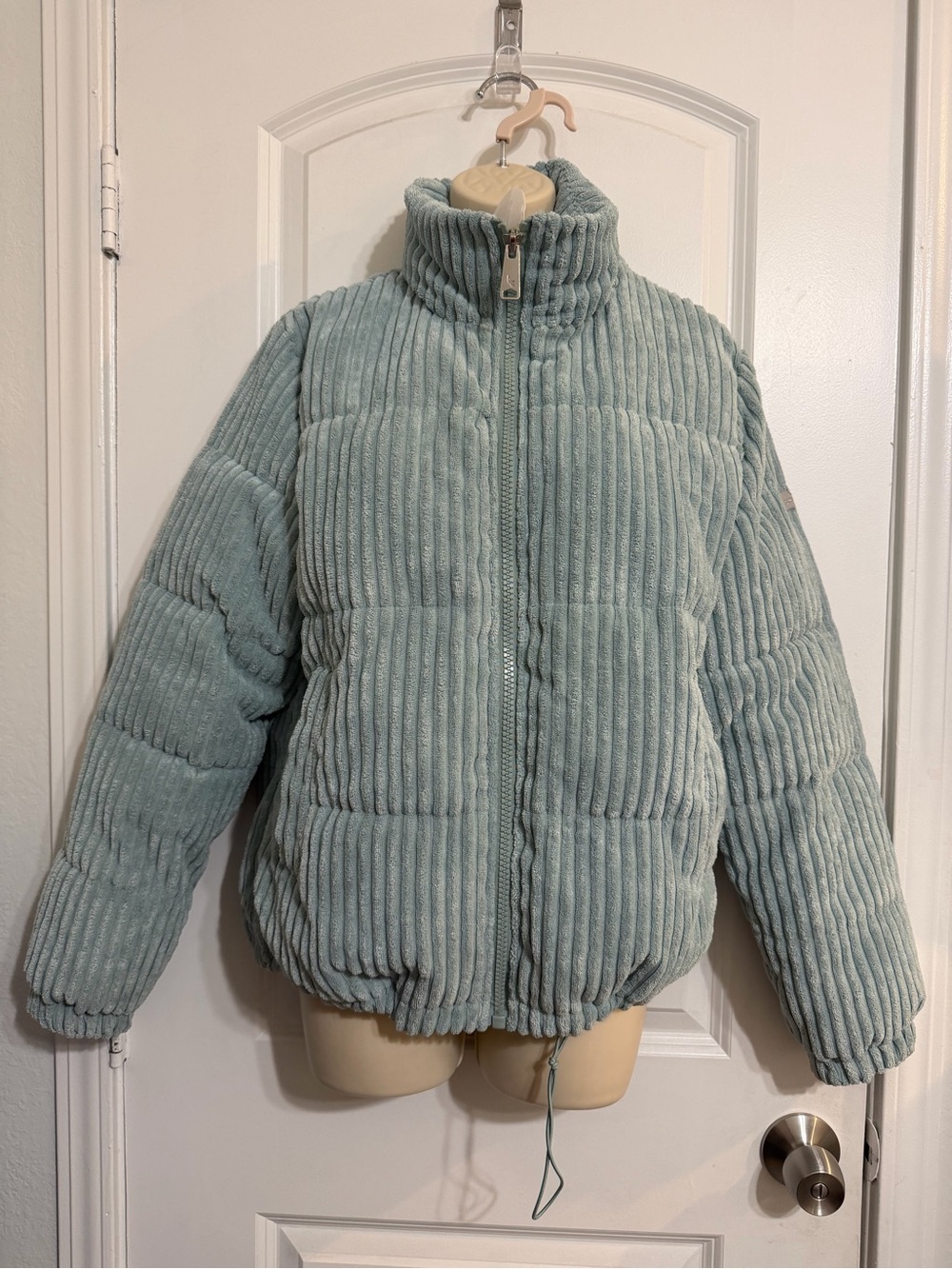Koolaburra Light Teal Plush Corduroy Puffer Jacket